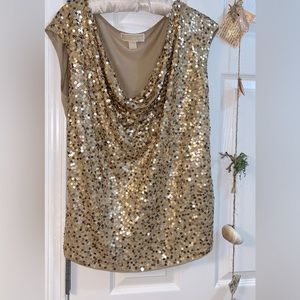 Michael Kors XL GOLD SEQUIN TOP